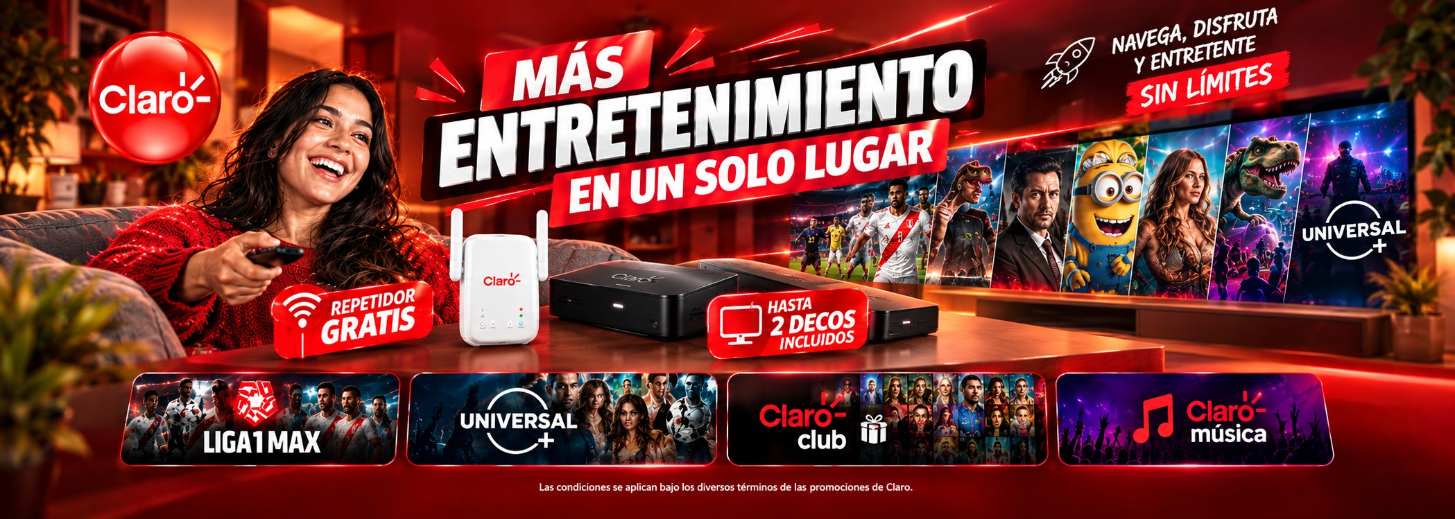 Más entretenimiento en un solo lugar - Claro Hogar