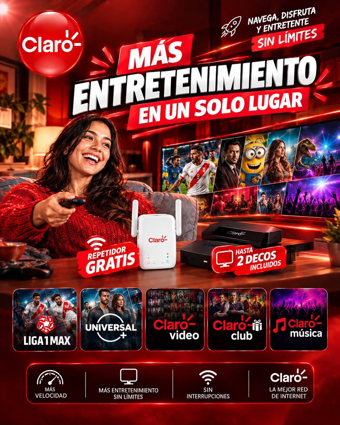 Más entretenimiento en un solo lugar - Claro Hogar