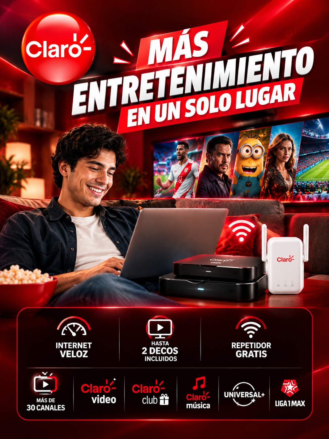 Más entretenimiento en un solo lugar - Claro Hogar